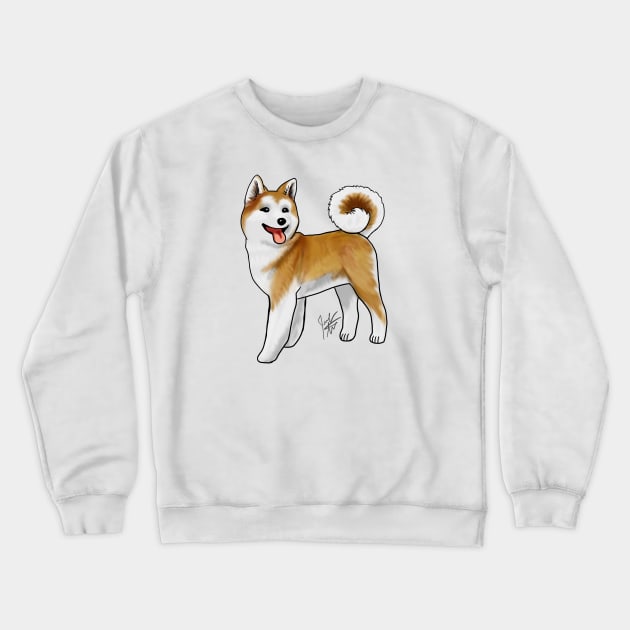 Akita Light-Faced Tan Crewneck Sweatshirt by Jen's Dogs Custom Gifts and Designs